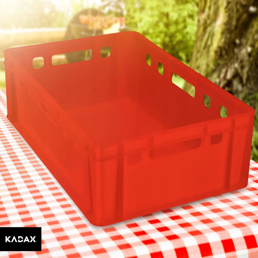 Contenitore per carne in plastica KADAX Euro E2, robusto, certificato, 40L