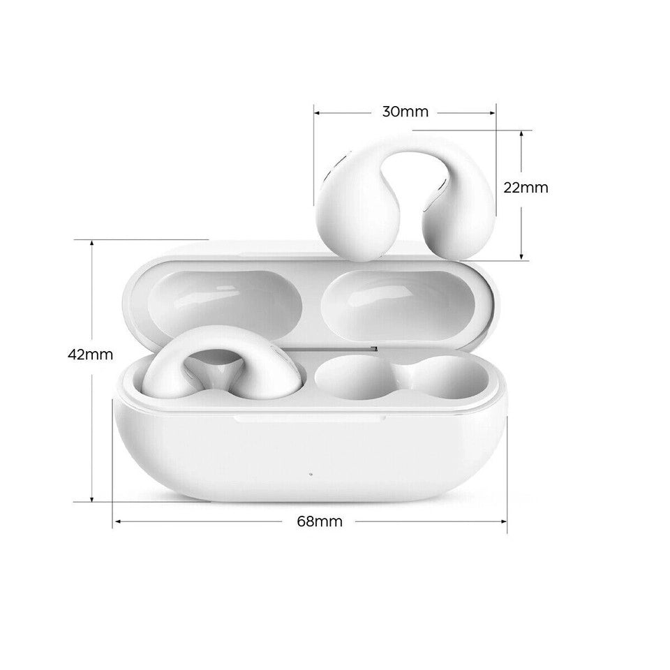 CUFFIE AURICOLARI BLUETOOTH 5.3 TWS ORECCHINO WIRELESS CLIP ORECCHIO SMATPHONE