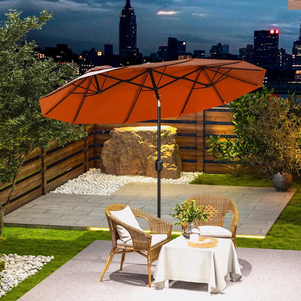 Ombrellone da Giardino Doppio ¨C zephmum ¨C Rosso 295x152x222 cm