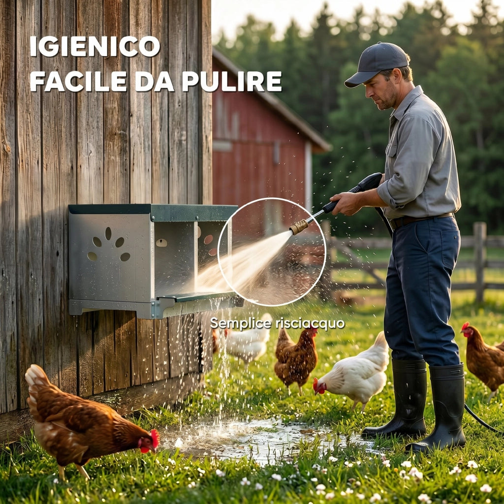 Pollai per Galline Ovaiole ¨C Zephmum ¨C Acciaio, Base Rialzata