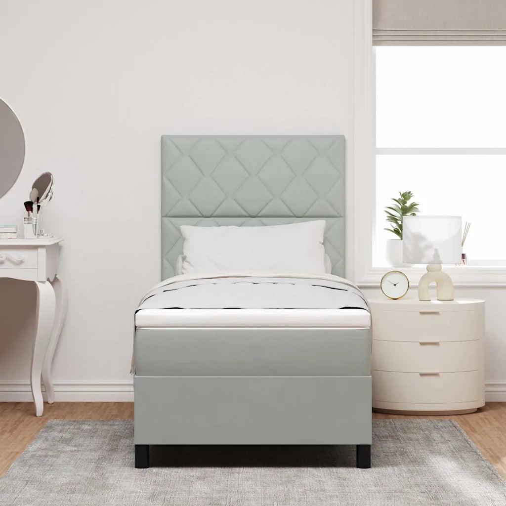 Letto a Sorgente LED Grigio chiaro 90 x 200 cm Velluto 3343352