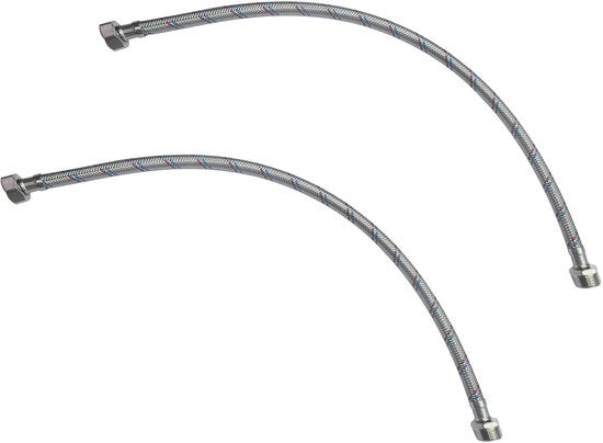 Set di connettori di 2 metri - Seringa flexibile 500 mm - 1/2 pollice maschio/femmina - Seringa di connessione per cucina/bagno - Smalto in acciaio inossidabile - Temperatura massima 90 °C - Seringa di connessione supplementare