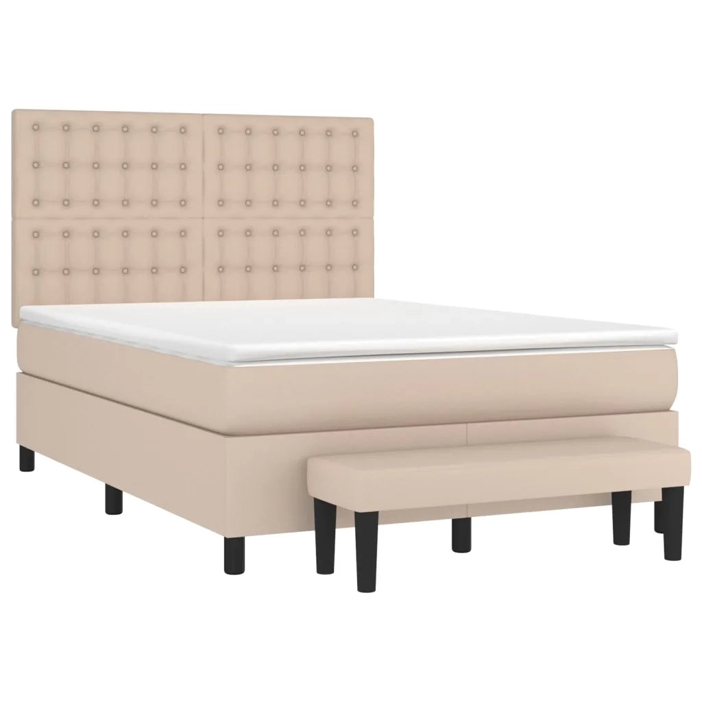 Giroletto a Molle con Materasso Cappuccino 140x190cm Similpelle 3137664