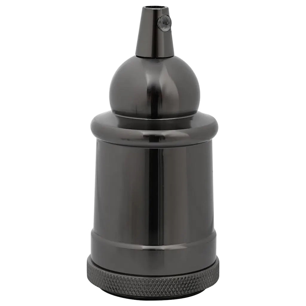 Portalampade 2 pz Nero Lucido E27