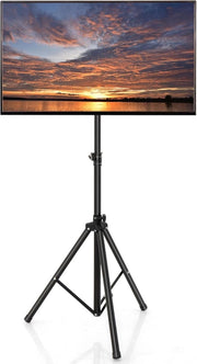 Supporto TV da Pavimento per Schermi Plasma/LCD/LED 21-47 Pollici, Supporto TV Altezza Regolabile e Girevole, Porta TV con Staffe Fino a 35 kg, Max VESA 400 x 400 mm