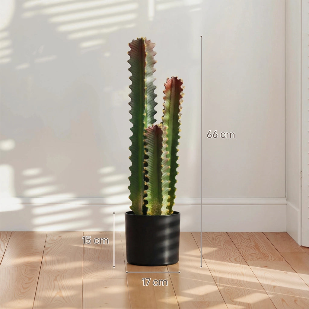 Cactus Artificiale Verde con Vaso 66 cm ¨C zephmum ¨C Decorazione Interni