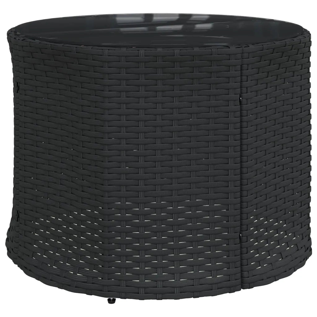 Divano Giardino Tavolo e Cuscini Semicircolare Nero Polyrattan 3318517