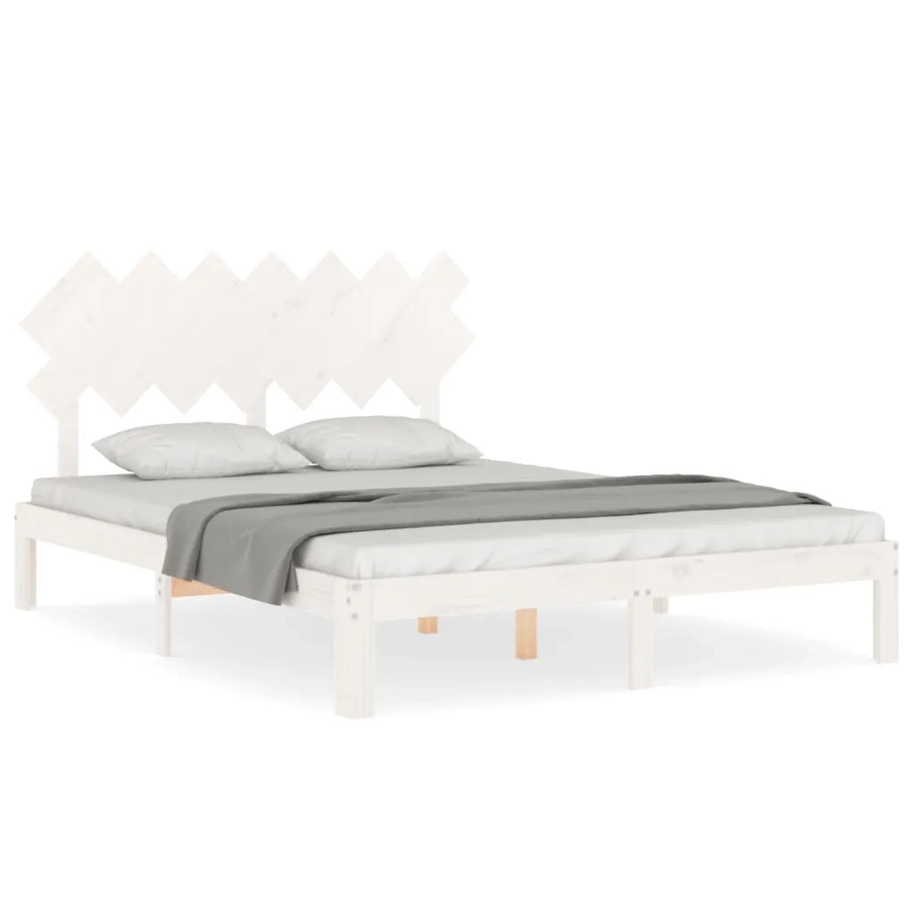 Letto senza Materasso-Struttura Letto Bianco 140x190 cm Legno Massello di Pino 244480