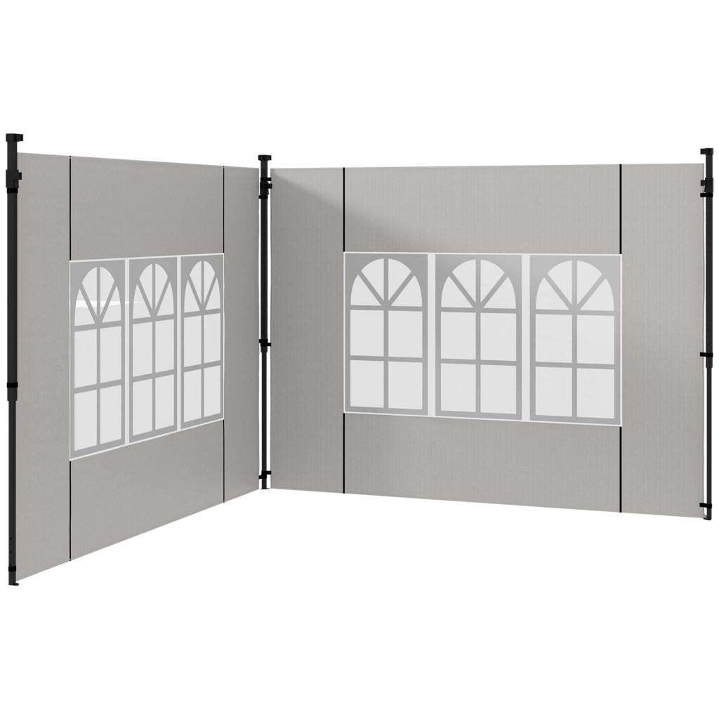 Set 2 Pezzi Pannelli Laterali per Gazebo 3x3 3x6 ¨C Minimal ¨C Bianco