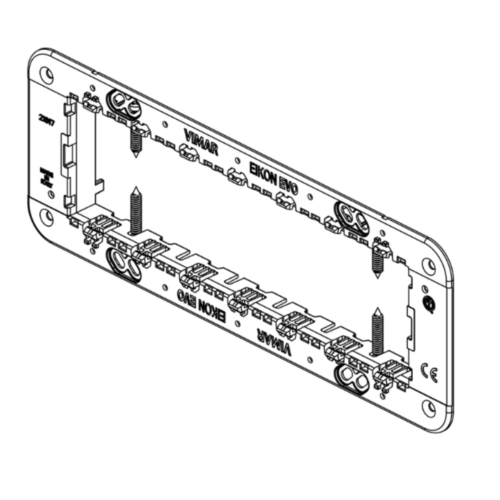 Vimar serie eikon supporto con viti plurimodulo installazione sicura e stabile *** numero posti 7 moduli, confezione 1