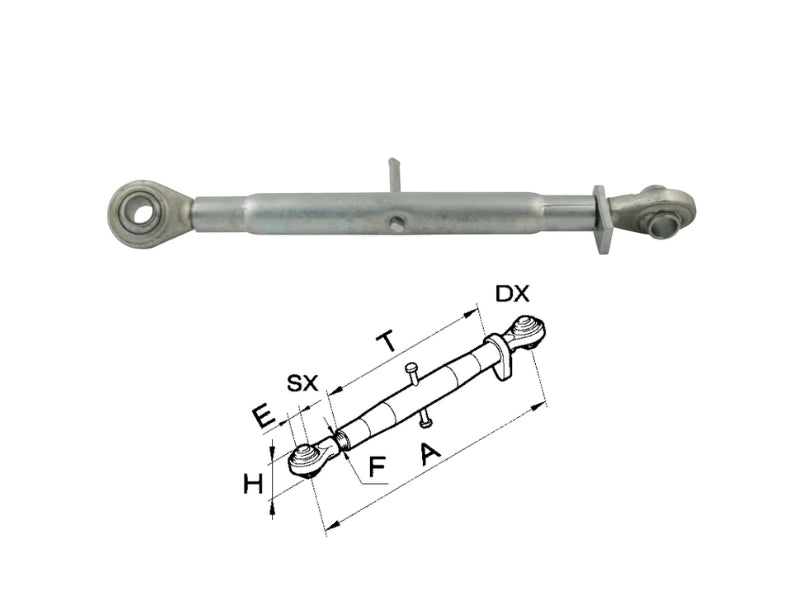 Braccio terzo punto meccanico C2 e C3 filetto M40x3 completo - 50822