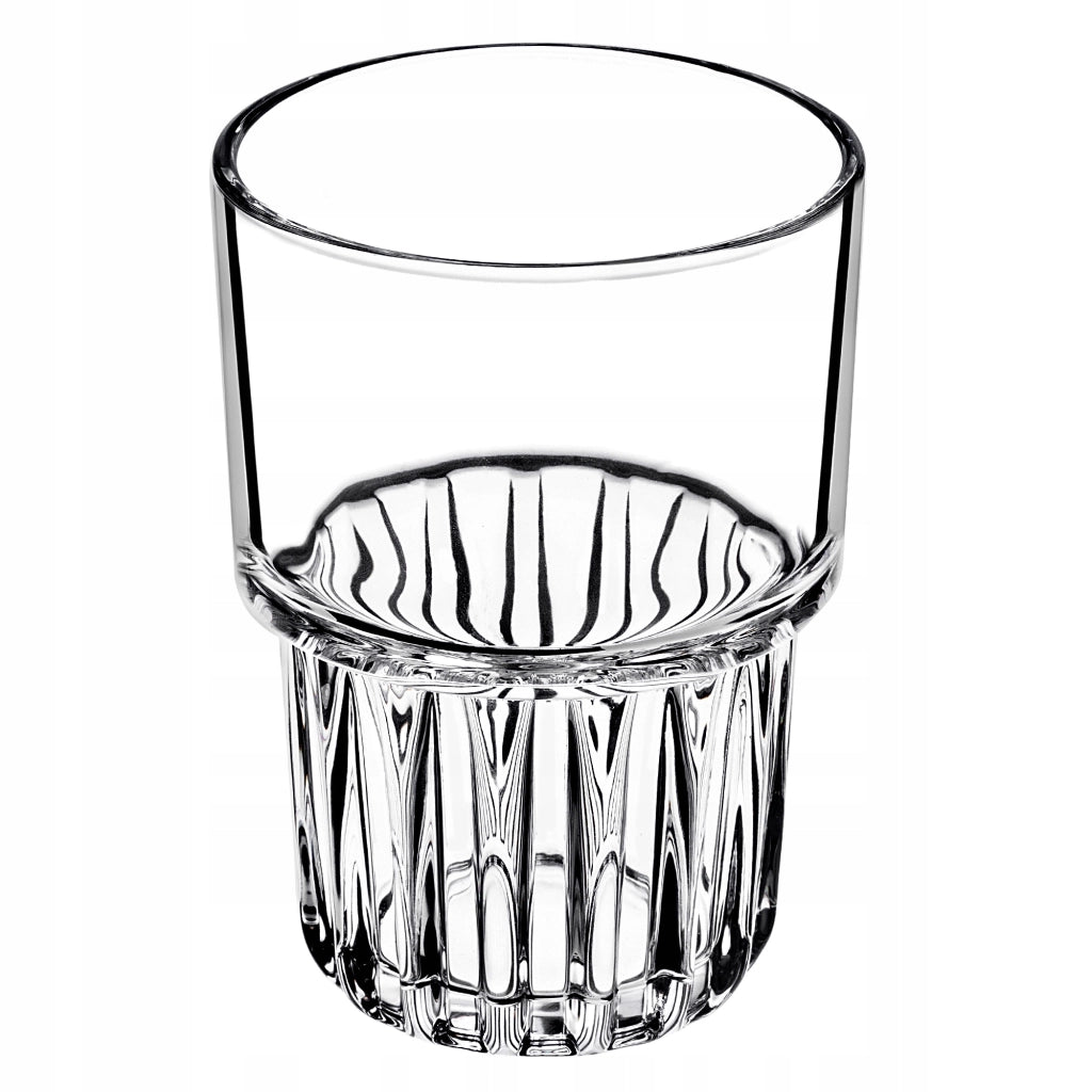 Bicchiere KADAX da 320 ml con superficie scanalata per bevande fredde, succhi di frutta e acqua.