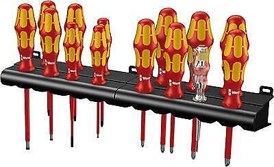 Wera 05105631001 Kraftform Big Pack 100 VDE Set cacciaviti isolati 14 pezzi con impugnatura ergonomica Kraftform Plus e punta Lasertip colore Nero