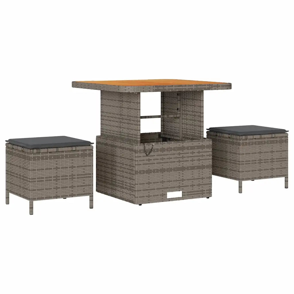 Set Divano da Giardino con cuscino 11 pcs Grigio polyrattan 3362498