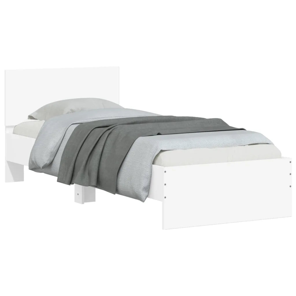 Giroletto con Testiera Bianco 75x190 cm in Legno Multistrato 838659