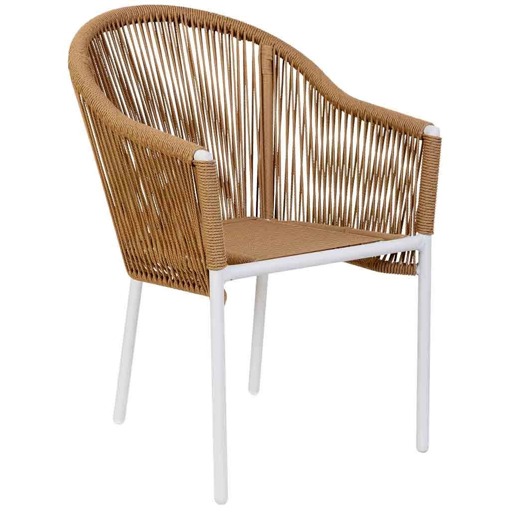 Sedia in rattan sintetico beige 57x63x84,5