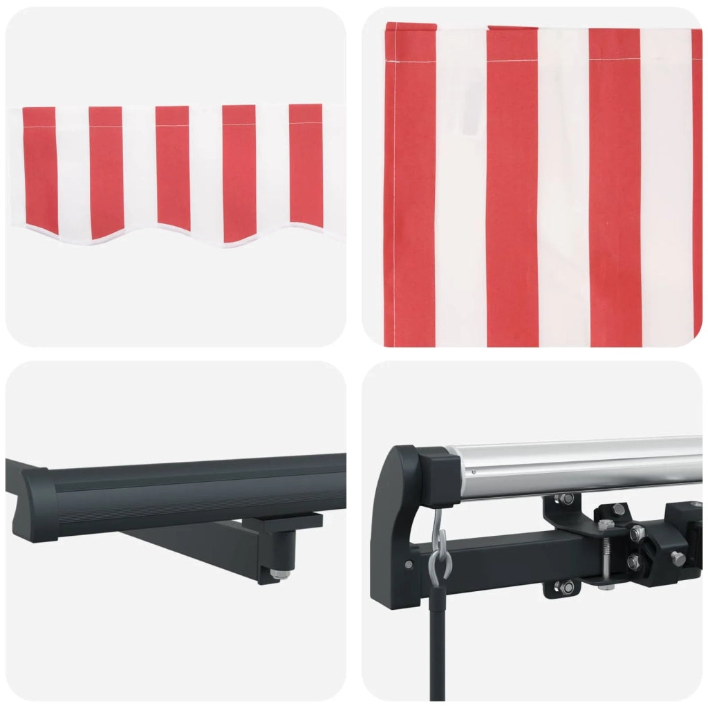 Tenda Retrattile Rosso e Bianco 450 × 350 cm 3331101