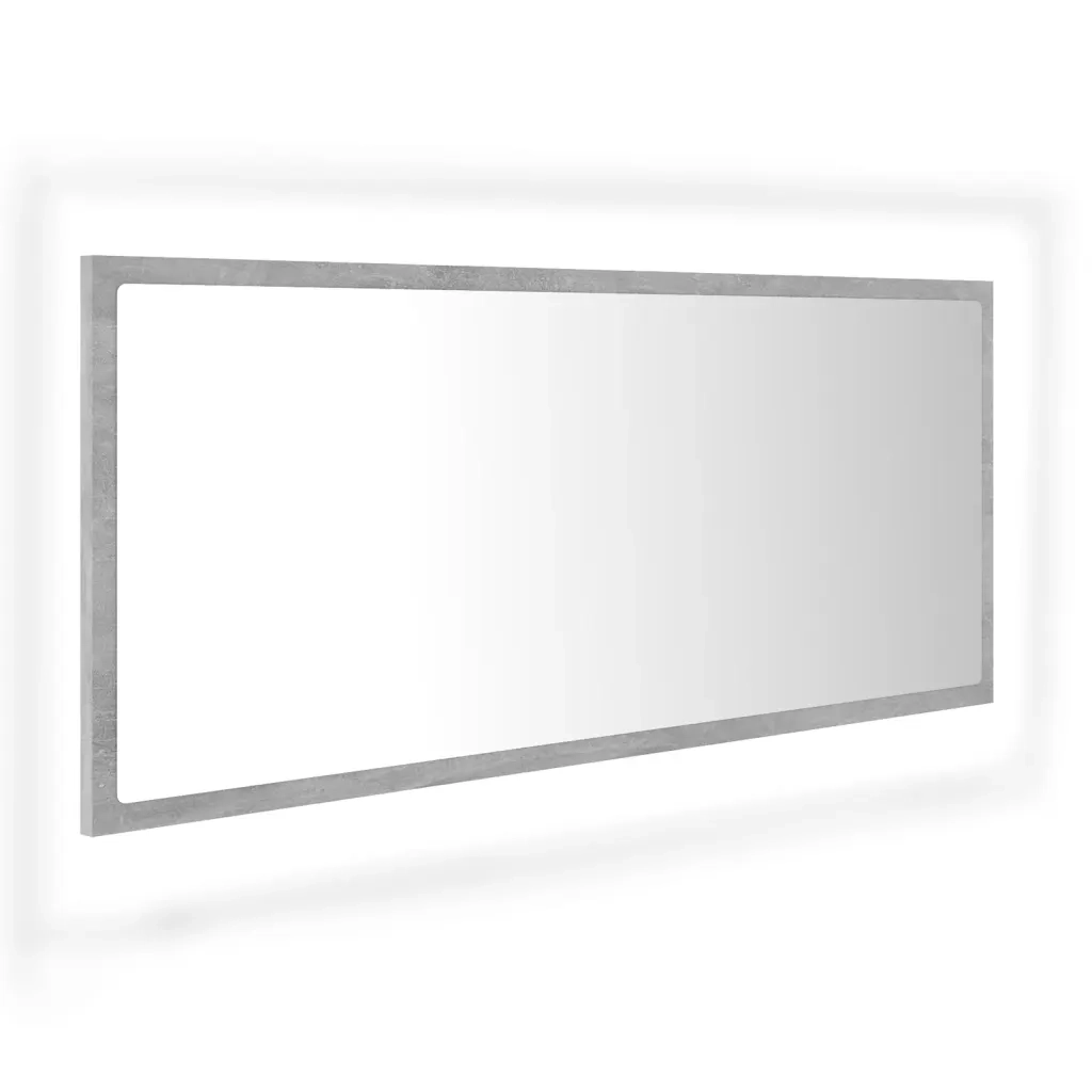 Specchio da Bagno a LED-Specchio per Bagno Grigio 100x8,5x37 cm in Acrilico