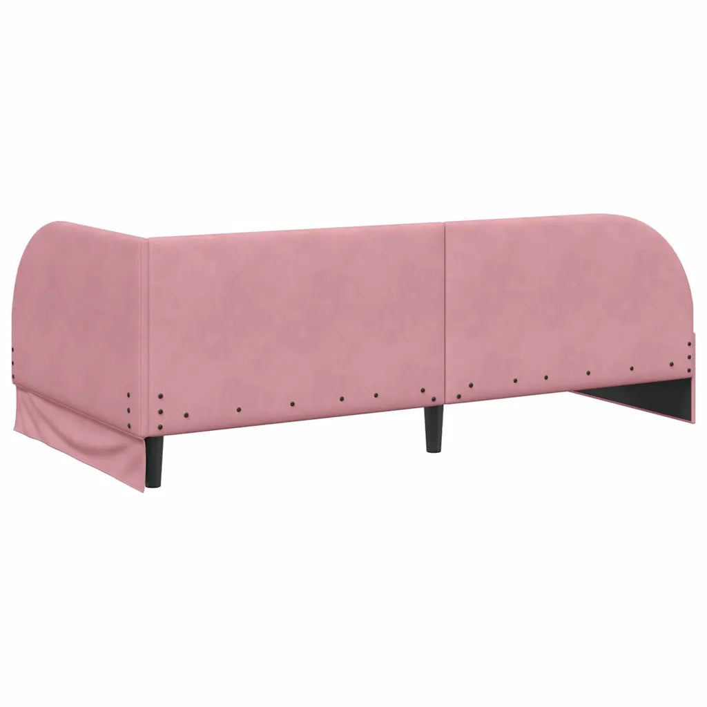 Cornice del letto ad angolo Rosa 90 cm x 200 cm Velluto 42016649