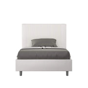 Letto una piazza e mezza contenitore imbottito 130x210 similpelle bianco Goya