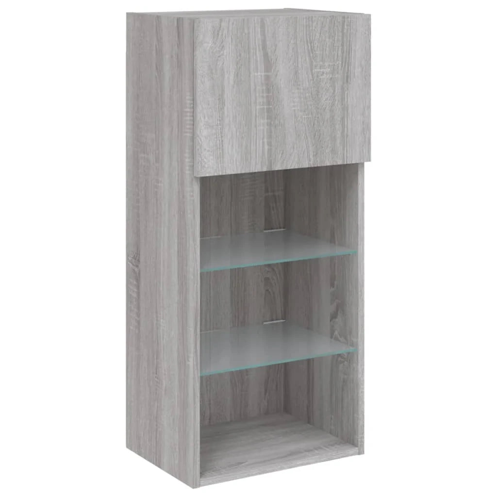 Mobile TV multimediale mensola TV credenza mobile TV sala da pranzo soggiorno camera da letto con luci LED Sonoma 40,5 x 30 x 90 cm grigio 02_0026825