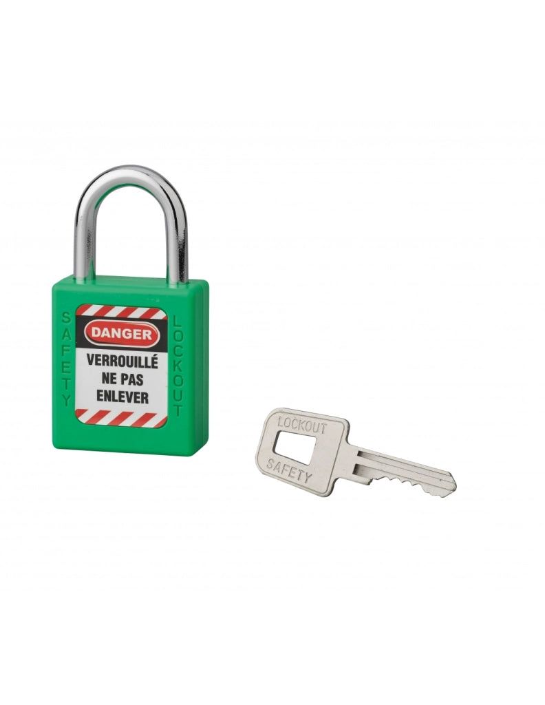 Lucchetto 6 x 25 mm, arco in acciaio Ø 6 x 25 mm, verde – THIRARD