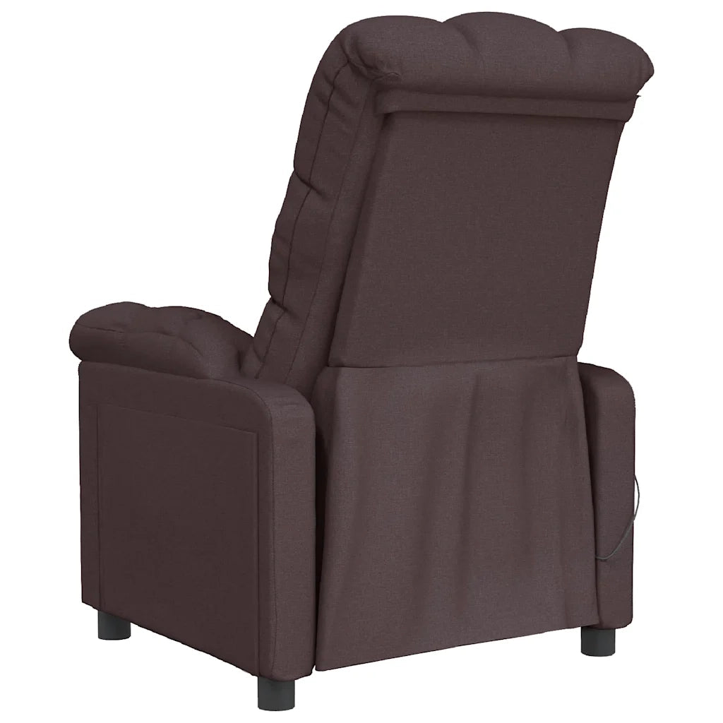 Poltrona Massaggiante Marrone Scuro in Tessuto 342738