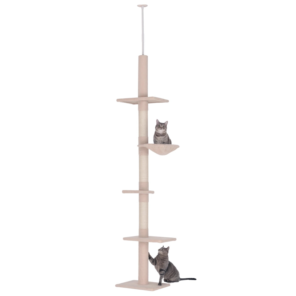 Albero tiragraffi per gatti 5 livelli ¨C Minimal ¨C beige 34x40x230-260cm