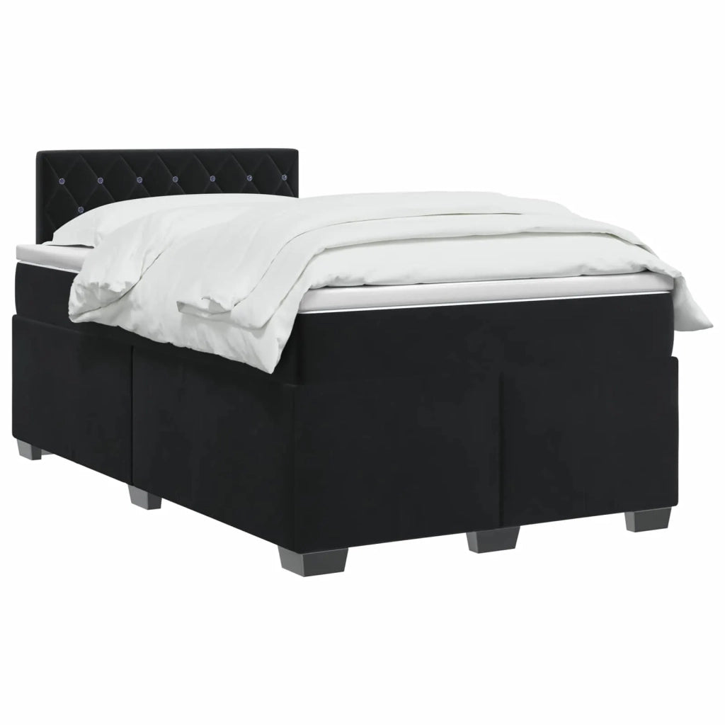 Letto con Box Spring, Materasso e LED Nero 120 x 190 cm Velluto 3452134