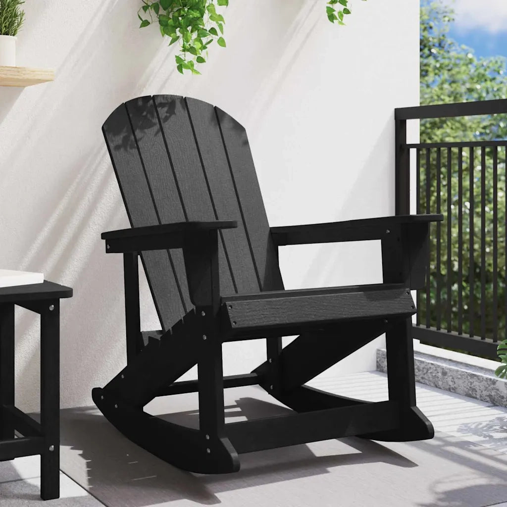 Poltrona a dondolo Adirondack Nero 92 x 73,5 x 92 cm HDPE 42006627