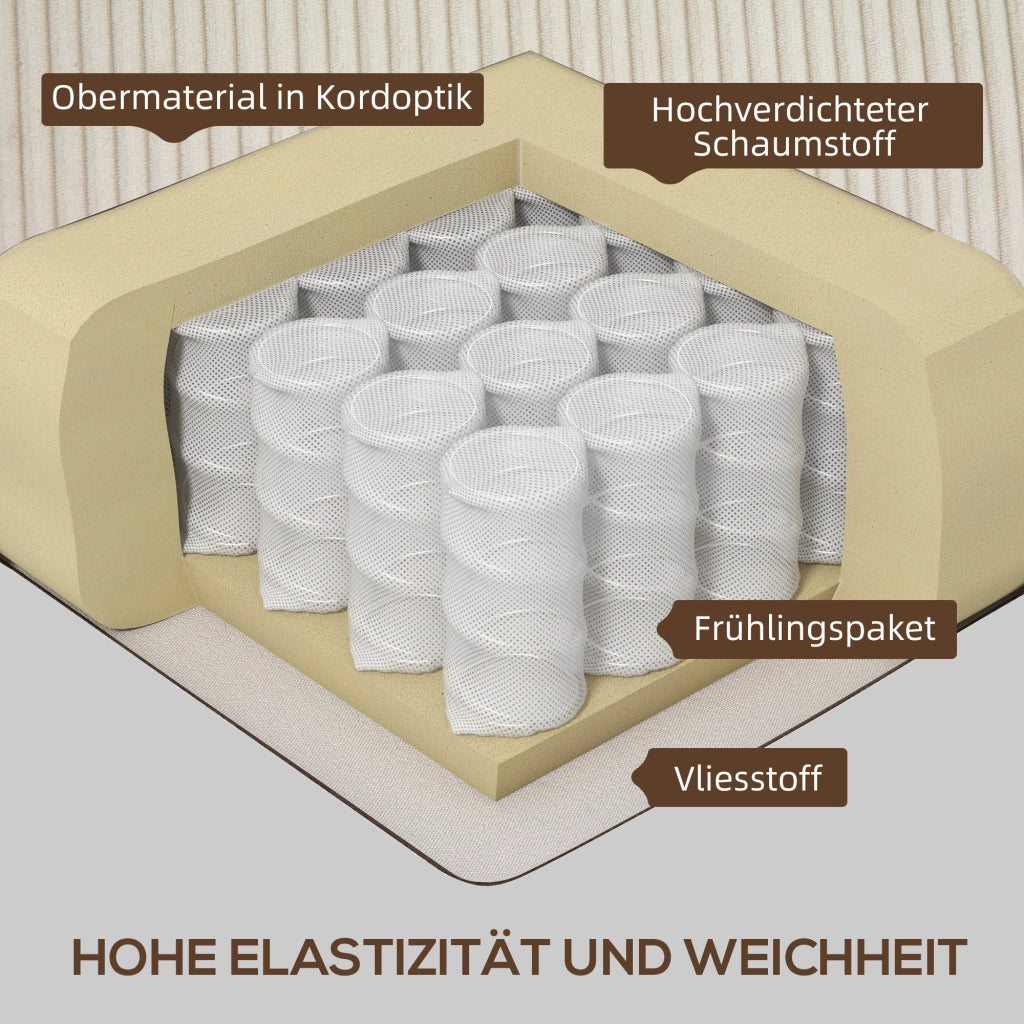 Divano 3 posti in tessuto ¨C Minimal ¨C crema 227x84x87