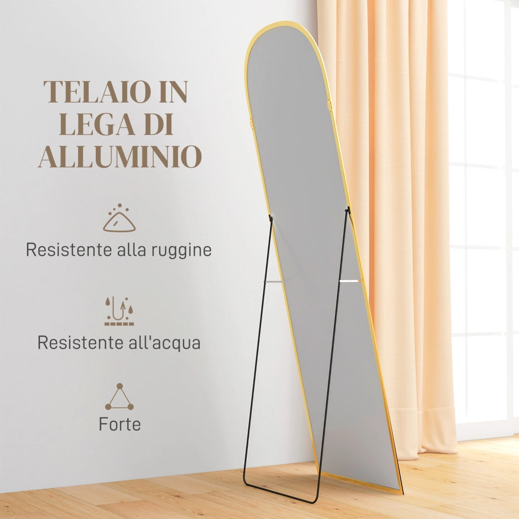 Specchio da Terra e Parete ¨C Xylo ¨C Lega Alluminio Oro 50x161.5cm