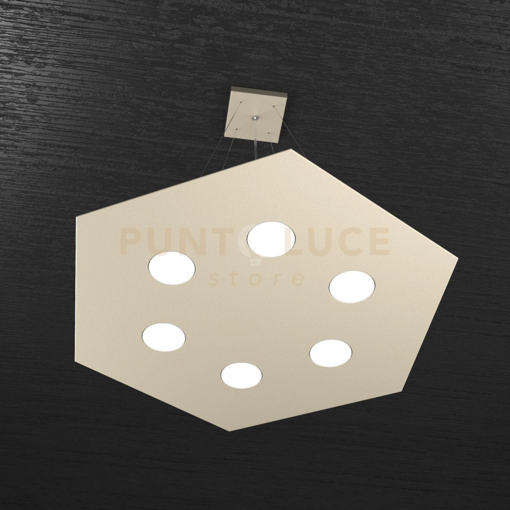 EXAGON SOSPENSIONE 6 LUCI SABBIA 1142-SG-SA