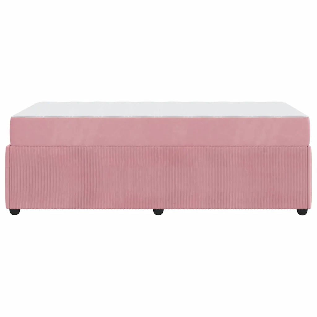 Letto singolo | Letto per adulti | Struttura del letto con materasso Rosa 100 x 200 cm Tessuto