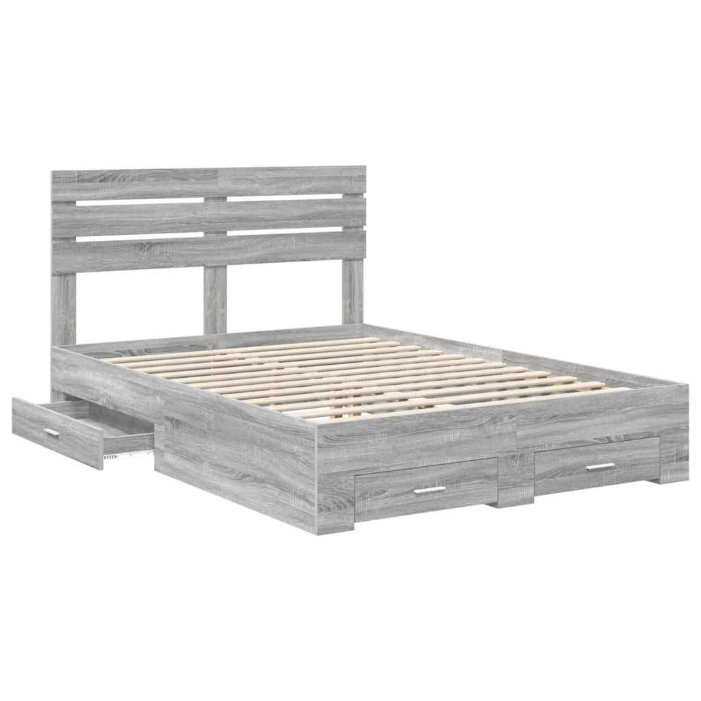 Struttura del letto con testiera Grigio Sonoma 160 x 200 cm 3411627