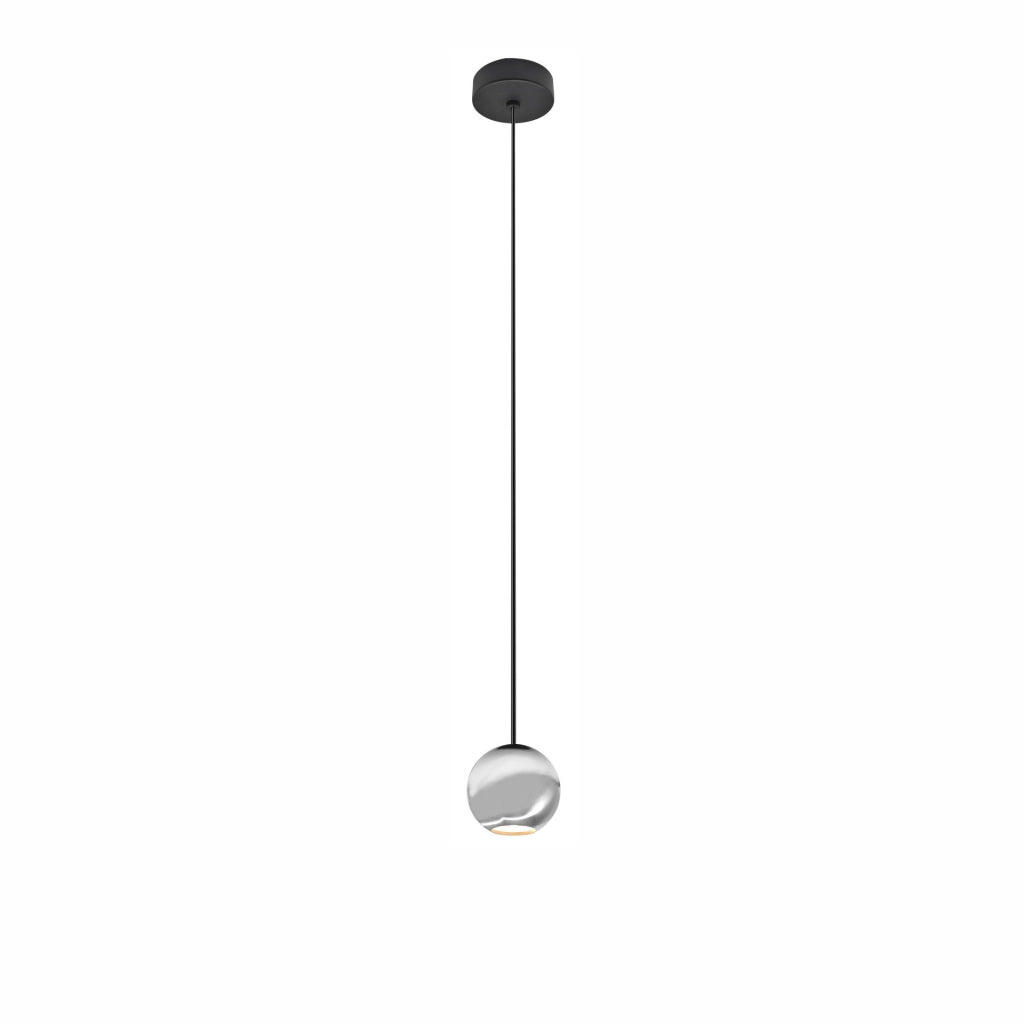 Lampada a sospensione a LED Bora Suspension 8,5W 36º 2700K finitura Argento, design sferico per illuminazione d'accento professionale di alta qualità