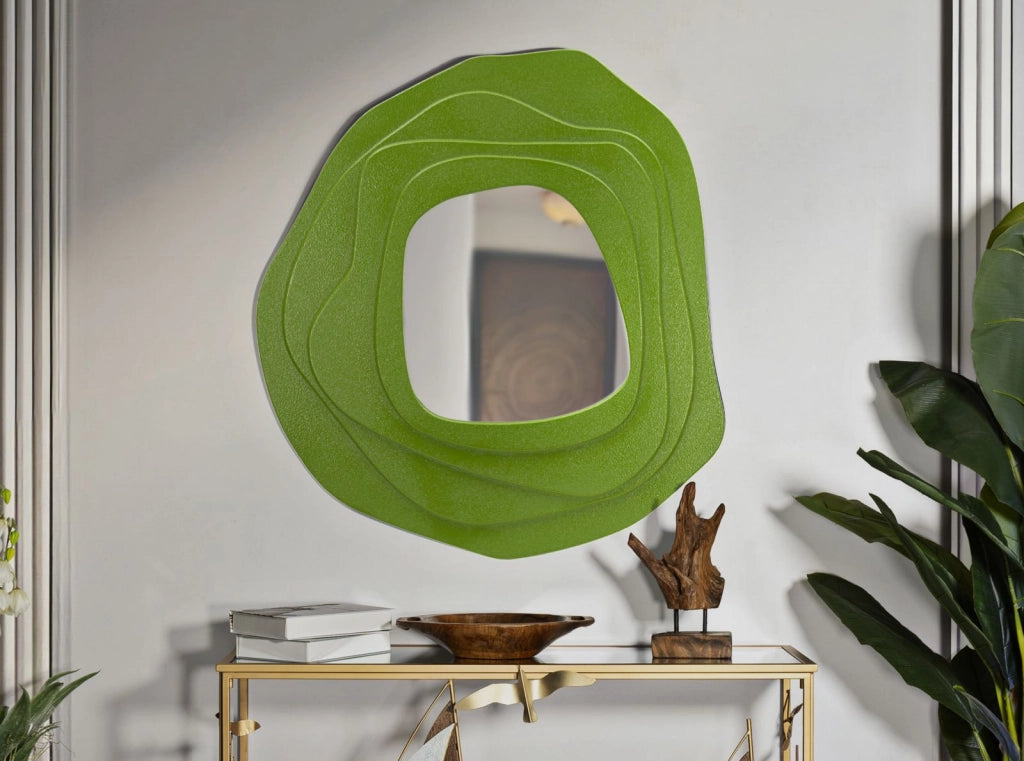 SPECCHIO DA MURO DALIA VERDE CM 90X4X97