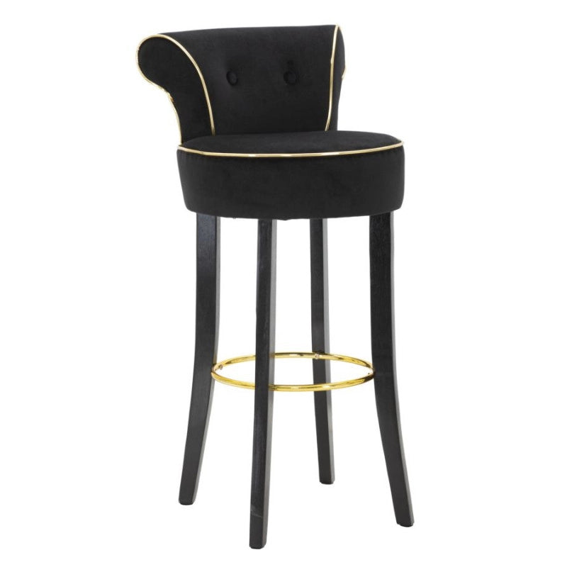 Sgabello Bar Luxy Nero cm 46x48x96