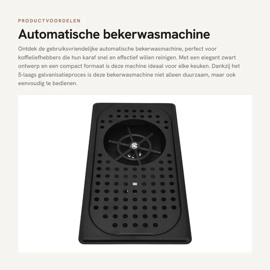 Caffettiera automatica - Spazzola per tazze - Compacta e facile da usare - Nero - Pulitore domestico - Ideale per caffè...