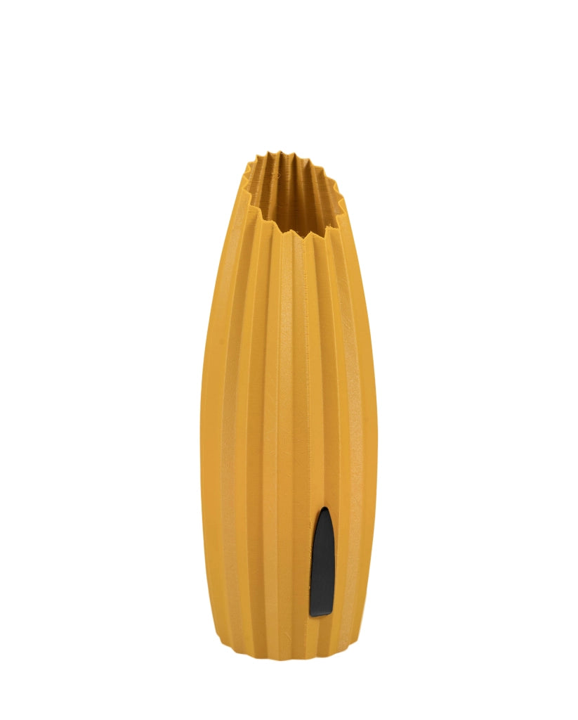 Lampada da Tavolo Nadine in Metallo e Plastica Vegetale, Luce Senape 10W G9, Regolazione al Tocco, IP20, H30cm - Design Moderno Sostenibile