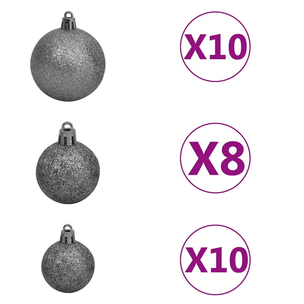 Albero di Natale Preilluminato con Palline e Pigne 210 cm 3077894