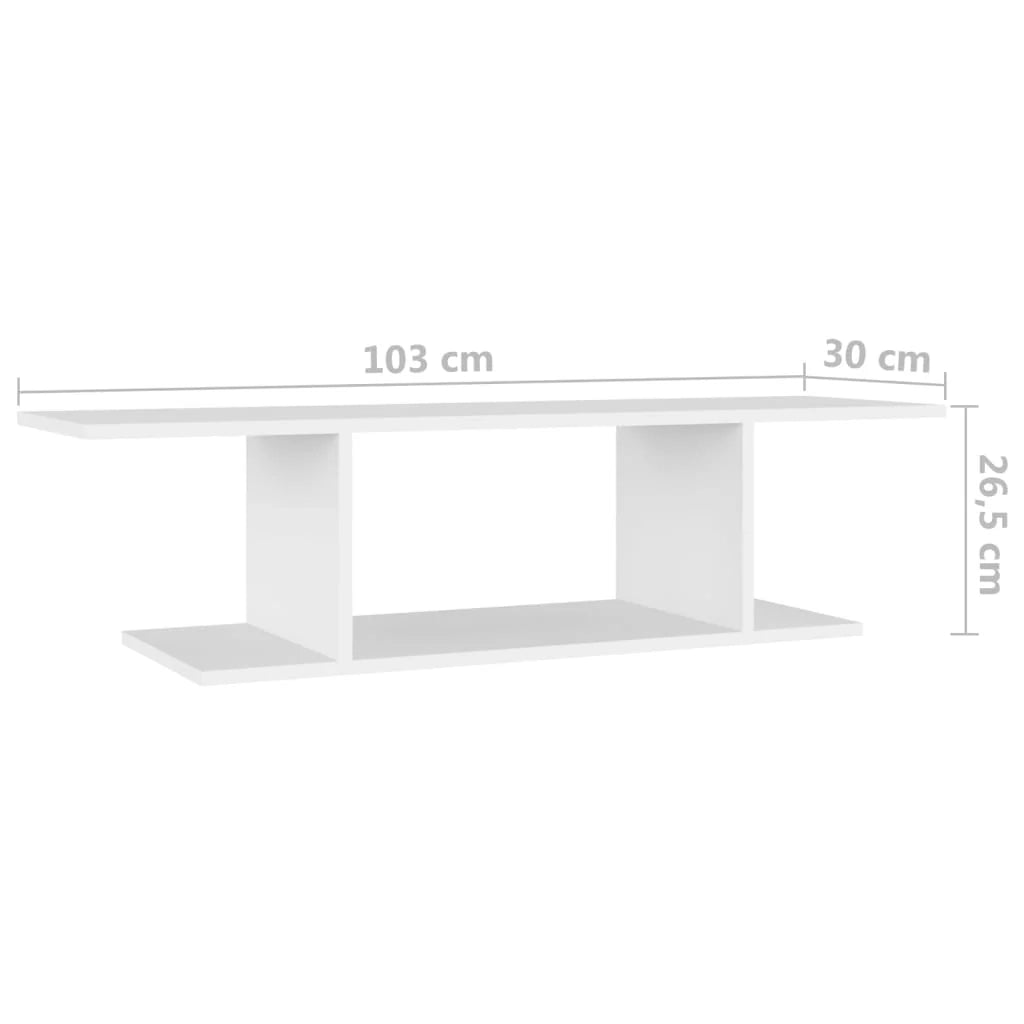 Mobile TV multimediale scaffale TV mobile TV credenza TV sala da pranzo soggiorno camera da letto montaggio a parete 103 x 30 x 26,5 cm bianco 02_0027745