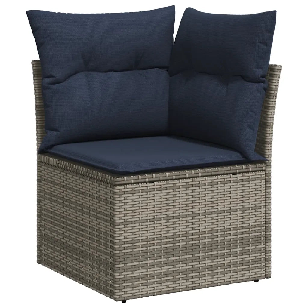 Set Divano Giardino 5 pz con Cuscini Grigio Polyrattan Acacia 3326092