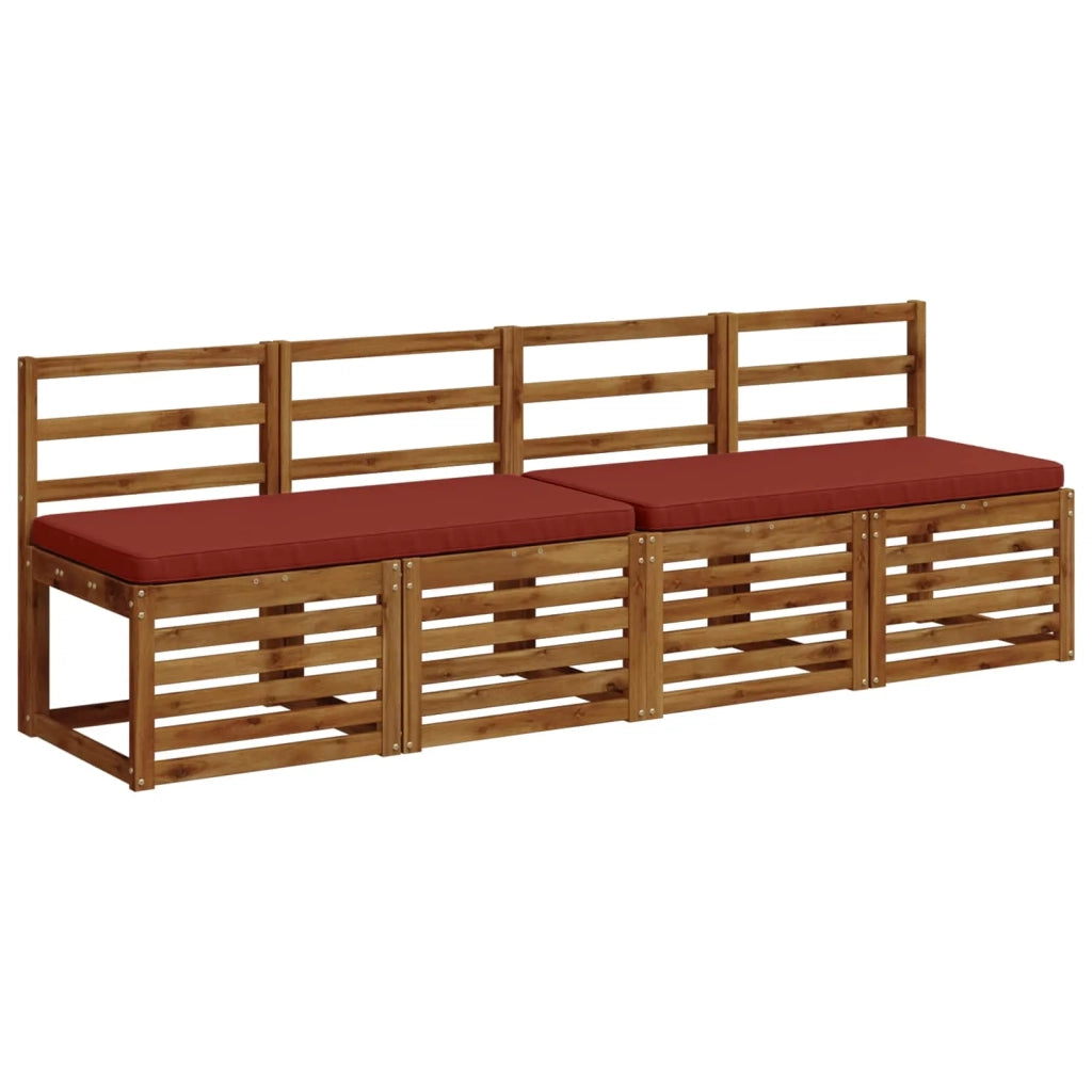 Cuscini per Panchina a 2 Pezzi VUGHT 2 pz 100% Poliestere Rosso 951765
