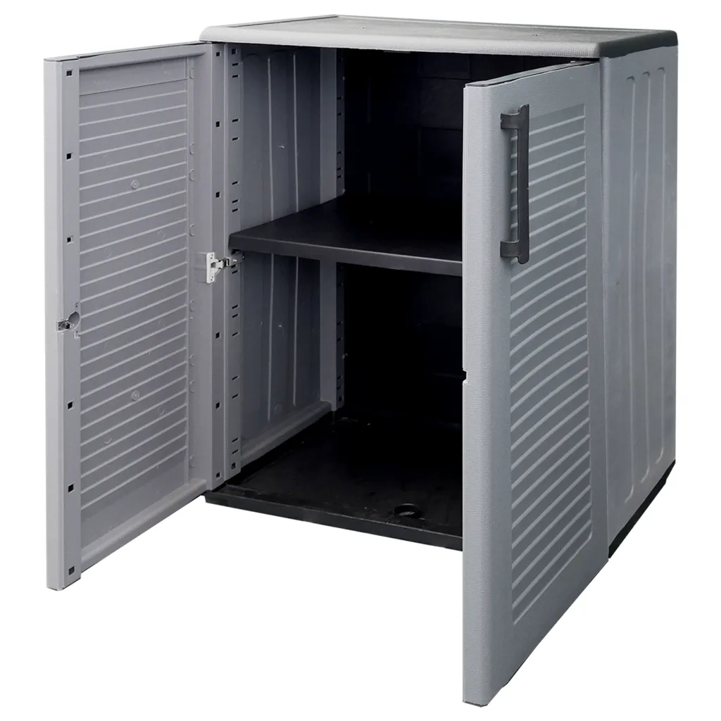 Armadio da Giardino Grigio e Nero 68x37x84 cm in PP 151819
