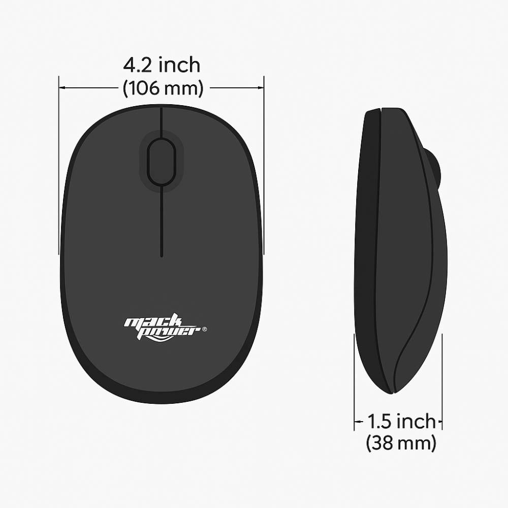 Mach power kit tastiera e mouse wireless full size 1600dpi nero