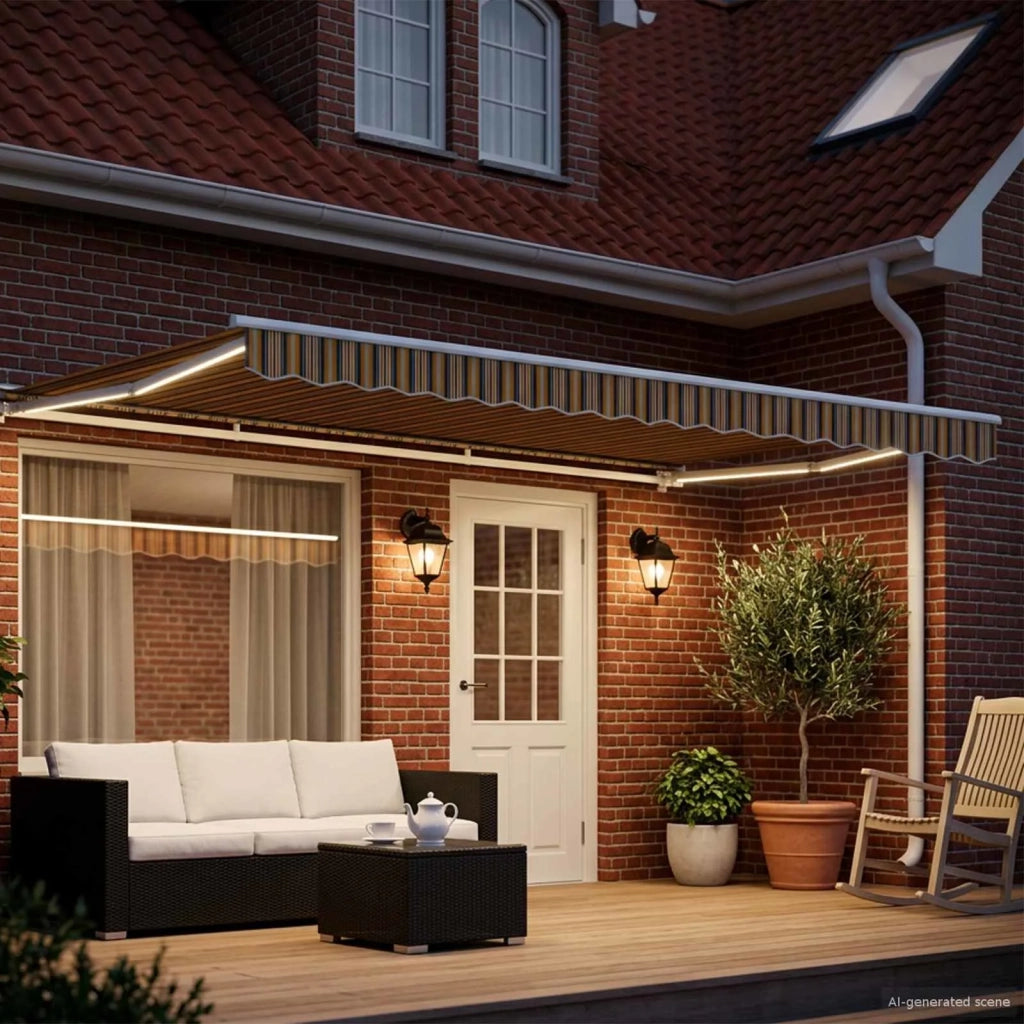 Cornice per Tenda Manuale con LED 5 × 3,5 m 3420716