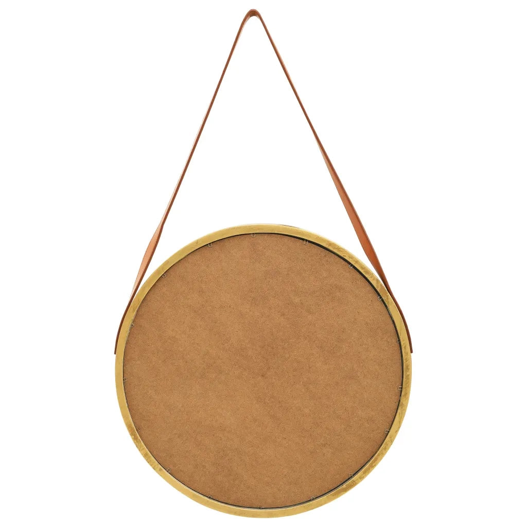 Specchio da Parete con Cinghia-Specchio a Muro-Specchio Decorativo 50 cm Oro