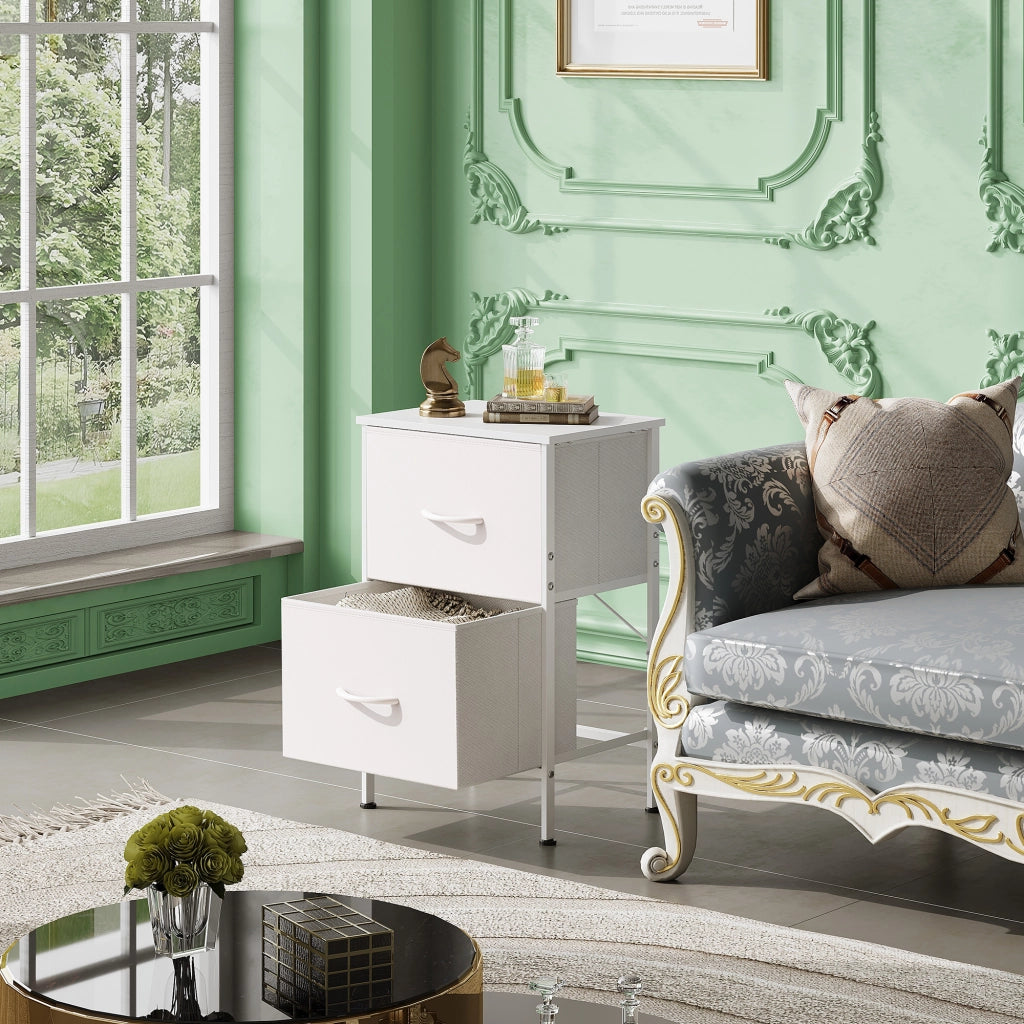 Cassettiera con 2 cassetti ¨C zephmum ¨C bianco 60x40x
