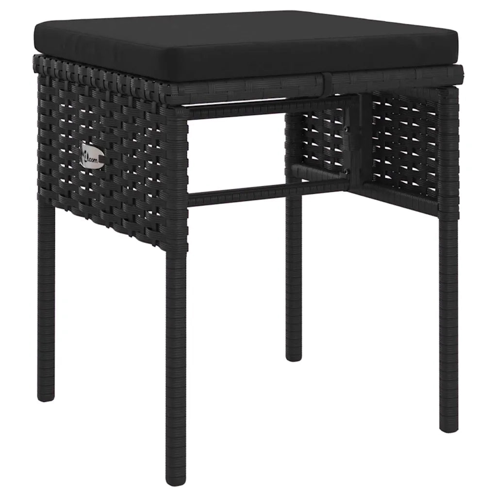 Set Mobili da Giardino 6 pz | Set Salotto da Giardino con Cuscini in Polyrattan Nero